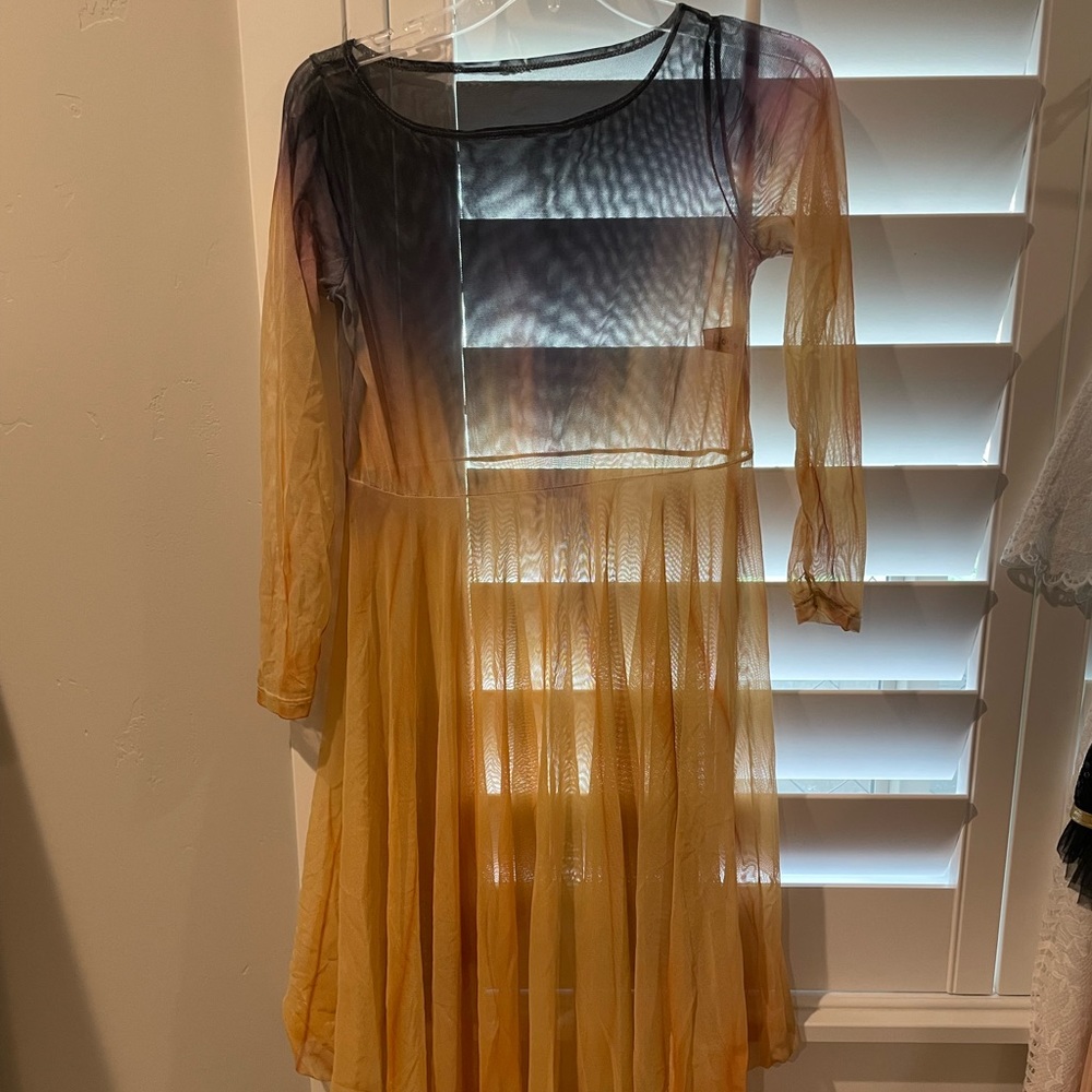 gold and purple ombré sheer dress!